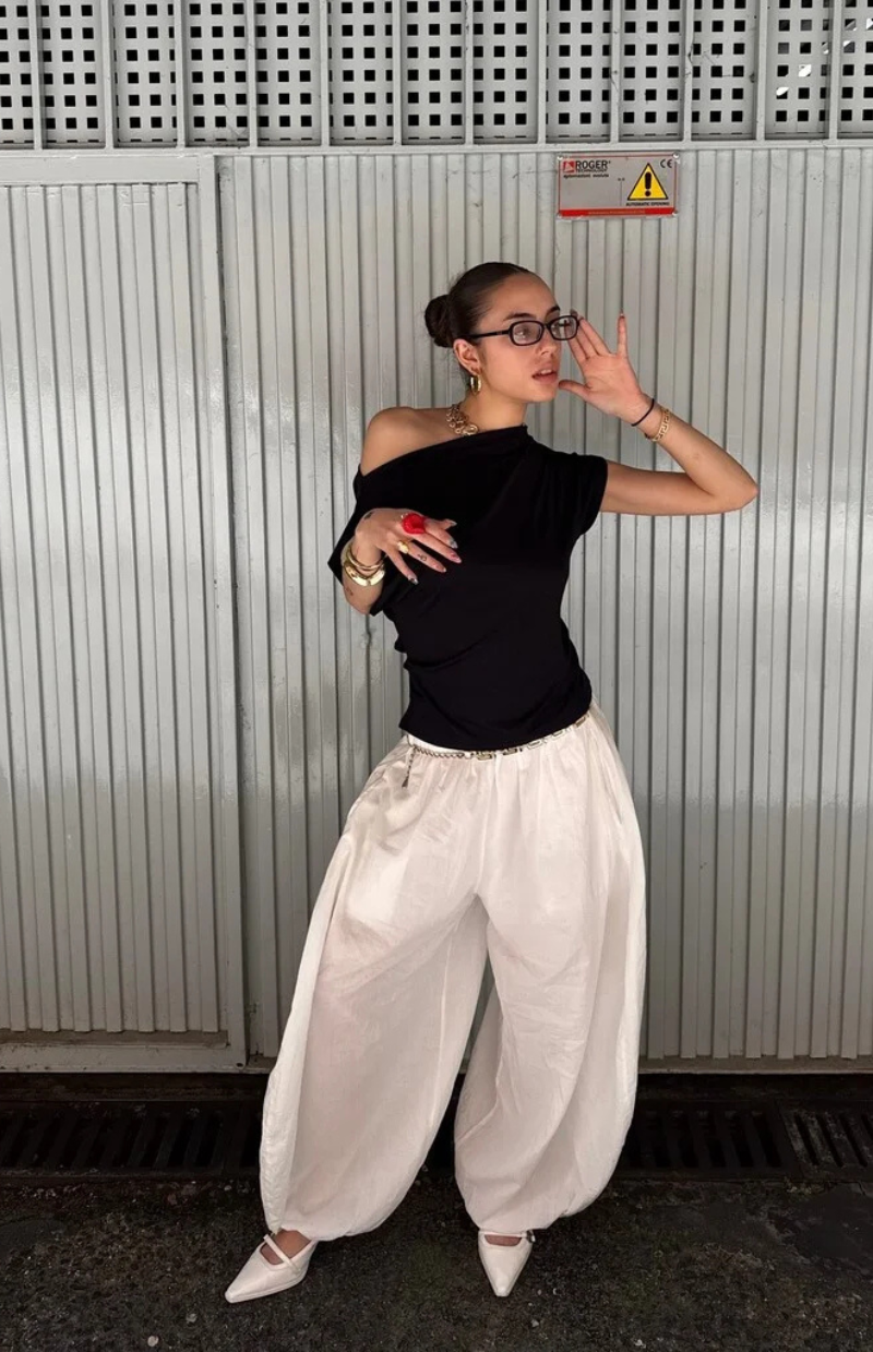 Mila Drop-Crotch Linen Pants