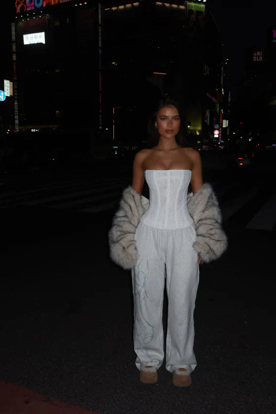 ARIA MESH CORSET TOP WHITE