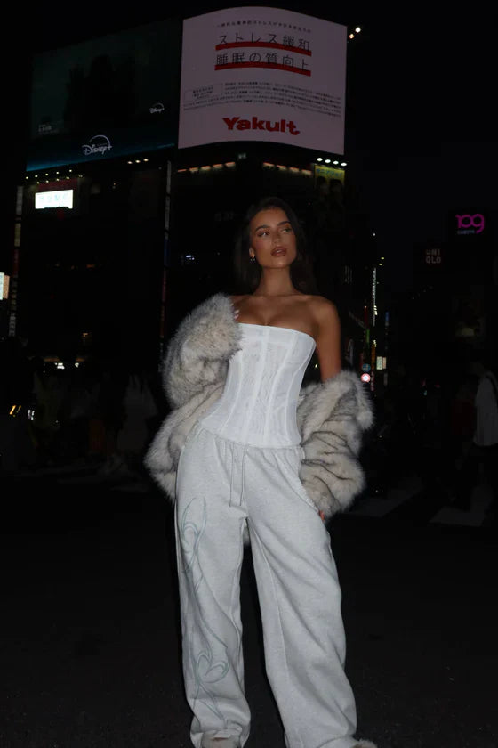 ARIA MESH CORSET TOP WHITE