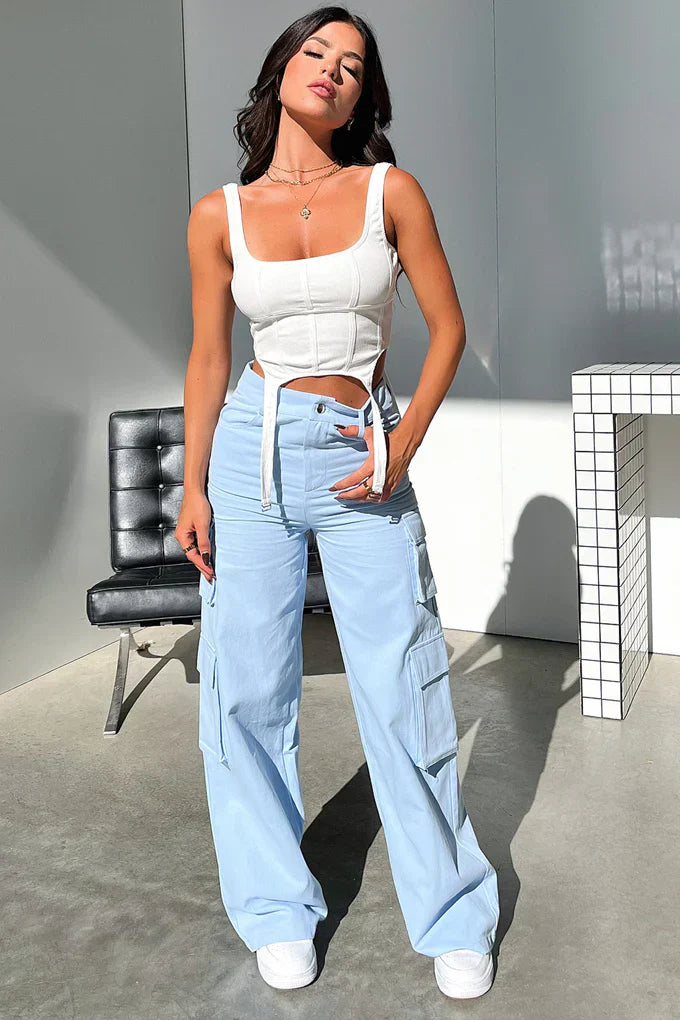 Mabel Cargo Pants - Blue